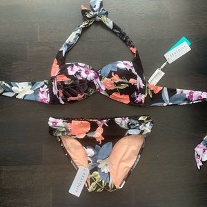 Sea Folly Black Floral Bikini